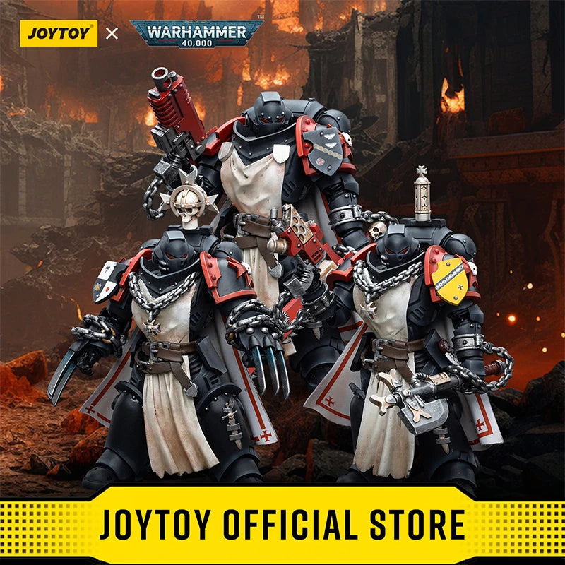 JOYTOY Warhammer 40k 1/18 Action Figures Black Templars Primaris Sword Brethren Alberic Granbertus
