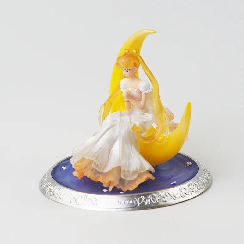 Sailor Moon Character Super Moon Rabbit Water Ice Moon Gold Wood Water Fire Neptune Ornament Anime Q Version PVC Model Gift