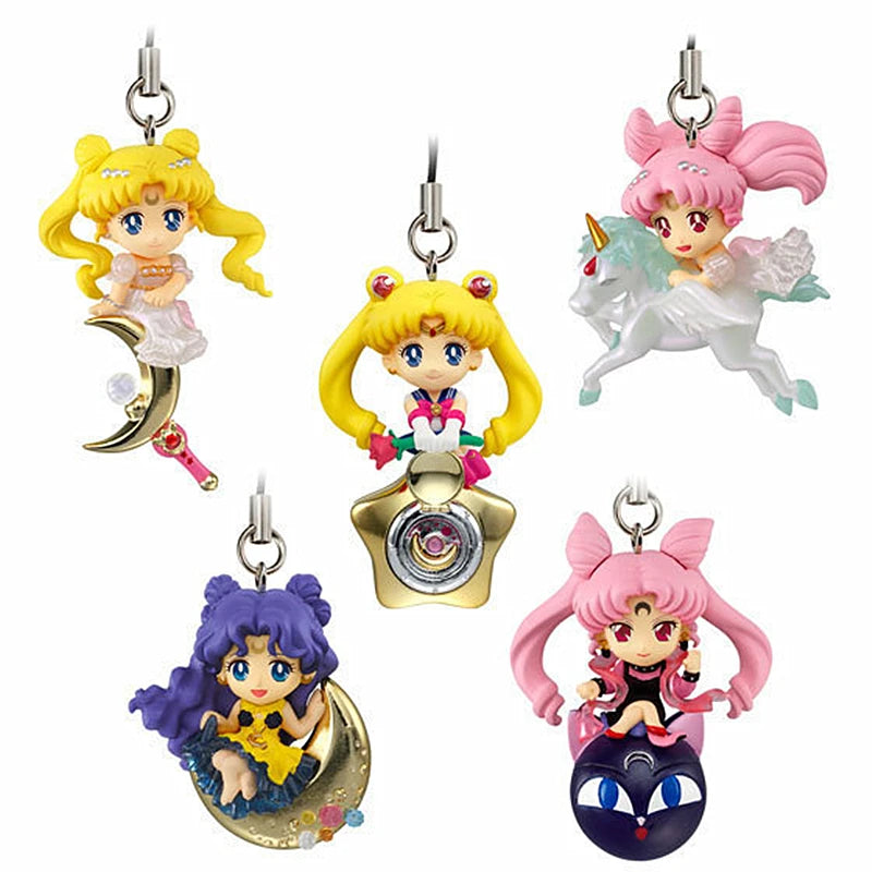 Sailor Moon Character Super Moon Rabbit Water Ice Moon Gold Wood Water Fire Neptune Ornament Anime Q Version PVC Model Gift