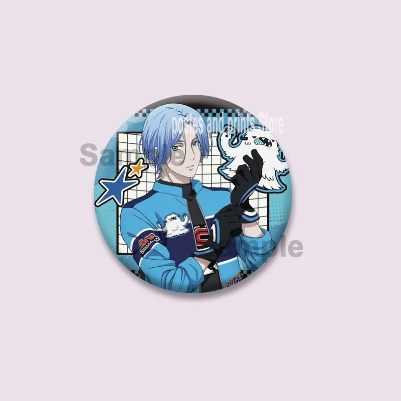 Cartoon Figure Miya Chinen Reki Kyan Button Pins Anime SK8 The Infinity Round Brooch Bag Clothes Accessories Jewelry Badge Gifts