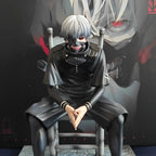 20cm Ken Kaneki Sitting Figure Tokyo Ghoul GK Replaceable Double Head Double Arms Statue With Base Anime Model Toy Deco Boy Gift