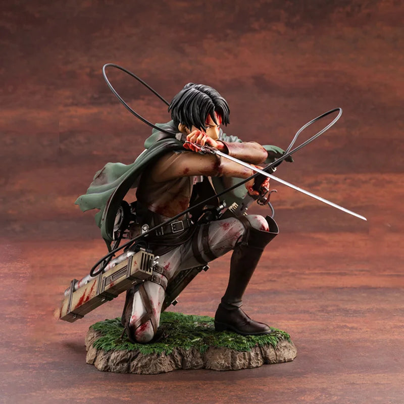 High-Quality Attack On Titan Action Figure Levi Blood Battle Model Anime Collectible Birthday Gift Anime Themed Toys & Hobbies