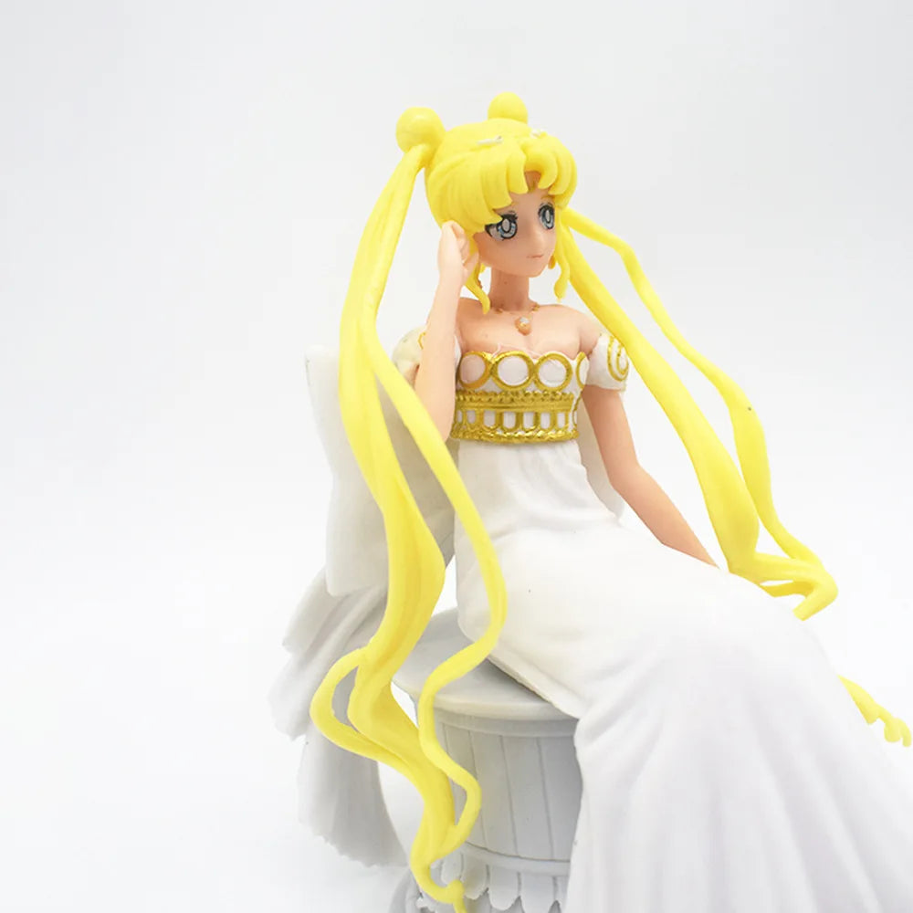 13CM Sitting posture Ichiban Kuji Lastone Special Color Sailor Moon Eternal Princess Serenity Figure Doll Toy Ornament Gift