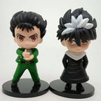 1Set Anime Figure YuYu Hakusho Yuusuke Urameshi Kurama Fleeting Shadow PVC Cute Q-version Model Children's Gift Toys 9-11CM