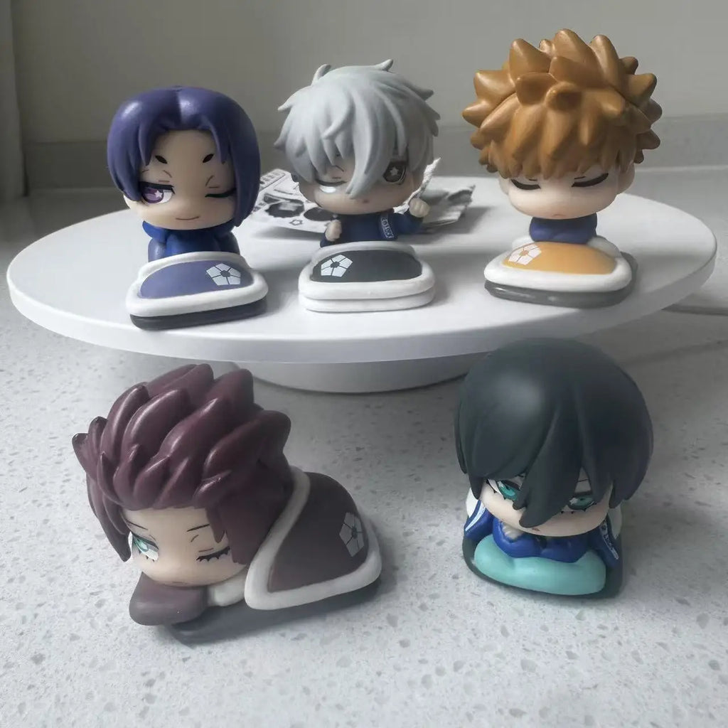 BLUE LOCK Action Figure Sleep Gacha Cute Cartoon Ornament Isagi Yoichi Chigiri Hyoma Nagi Seishiro Rin Itoshi Model Toy