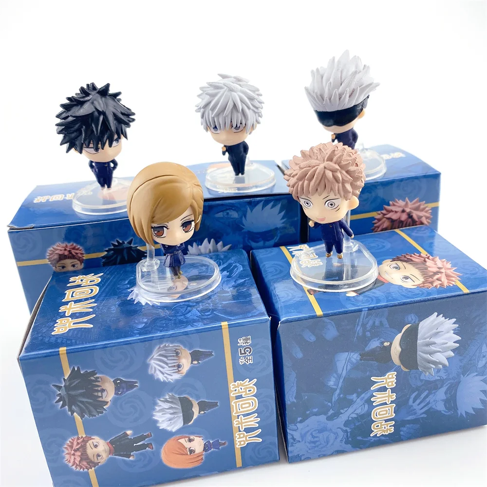 5pcs/set Anime Jujutsu Kaisen Figures Q Version Gojo Satoru Itadori Yuji Kugisaki Pvc Action Figure Collection Model Gifts