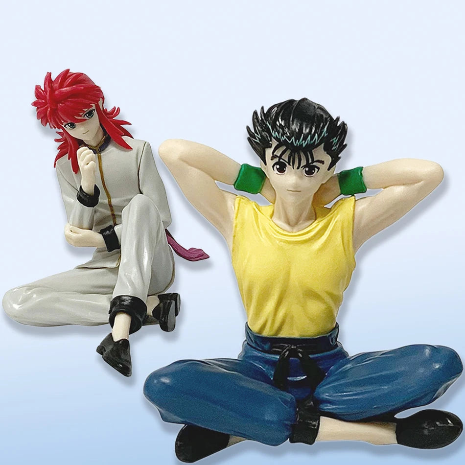 Figura de Anime YuYu Hakusho de 8cm, figura de acción de Urameshi Yusuke, figura de tapón de fideos Kurama, colección de PVC par