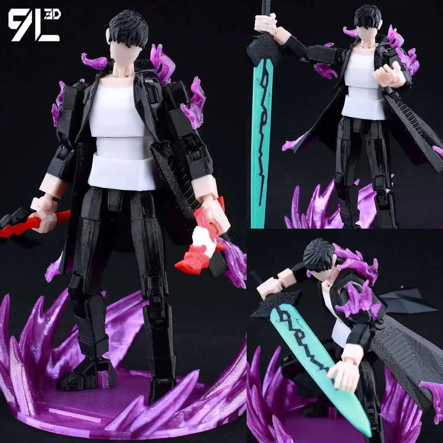 9L3D Printed Anime One Piece Naruto Demon Slayer Dummy13 Lucky T13 Movable Shapeshift Action Figures Mannequin Toys Collectors