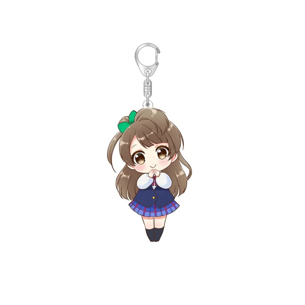 6CM Anime Love Live Keychain Kotori Minami Nico Yazawa Girl Figure Acrylic Pendant Key Ring Holder Accessories for Otaku Gift
