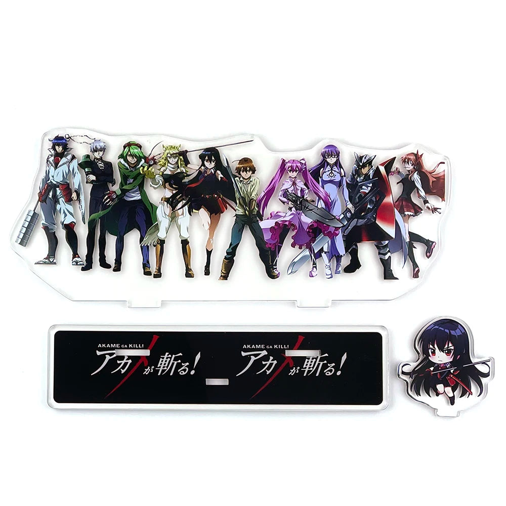 Akame group Mine Tatsumi Leone Esdeath Lubbock Chelsea Bulat acrylic stand figure model  holder cake topper anime
