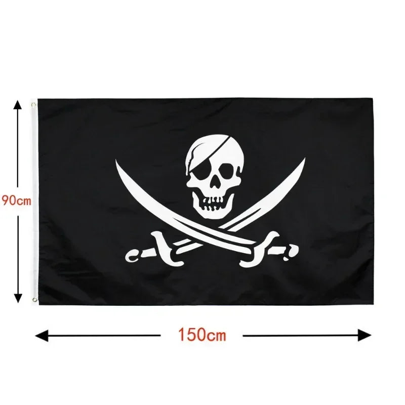 90x150cm One Piece Pirate Skull Flag Home Bedroom Wall Decor Banner Painting Luffy Straw Hat Pirates Flag Toys for Children Gift