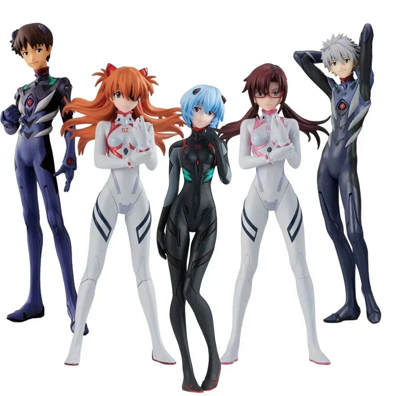13.5cm 5pcs Anime EVA Ayanami Rei Asuka Figure Ikari Shinji Evangelion Battle Suit Gashapon Figure PVC Collection Model Toy Gift