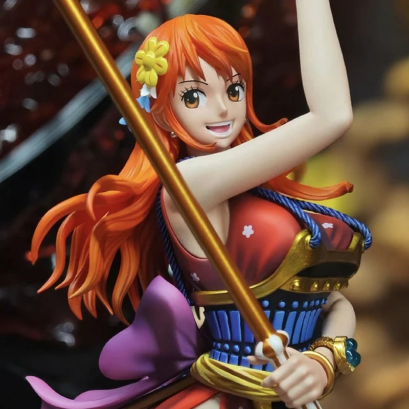 30cm One Piece Nami Onigashima Samurai Standing Pose Anime Figure Model Statue