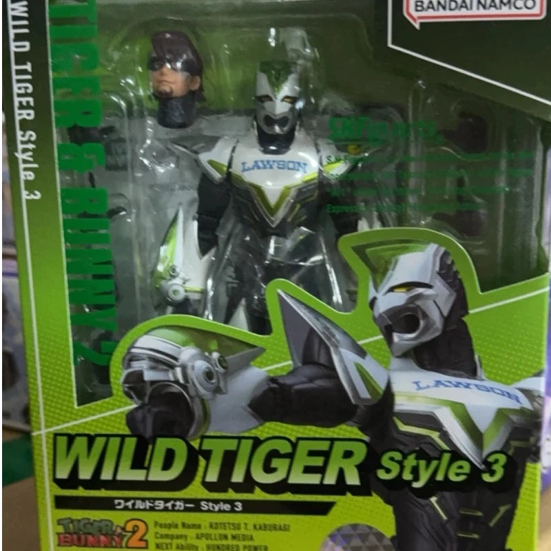 Genuine Bandai Shf Tiger Bunny 2 Kotetsu T Kaburagi Wild Tiger Style3 Cool Action Figure Model Garage Kit Anime Peripheral Gift