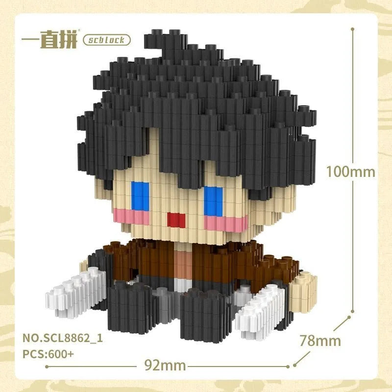 Attack on Titan Assembled Model Anime Eren Jaeger Action Figure DIY Ornaments Mikasa Ackerman Educational Toys Birthday Gifts