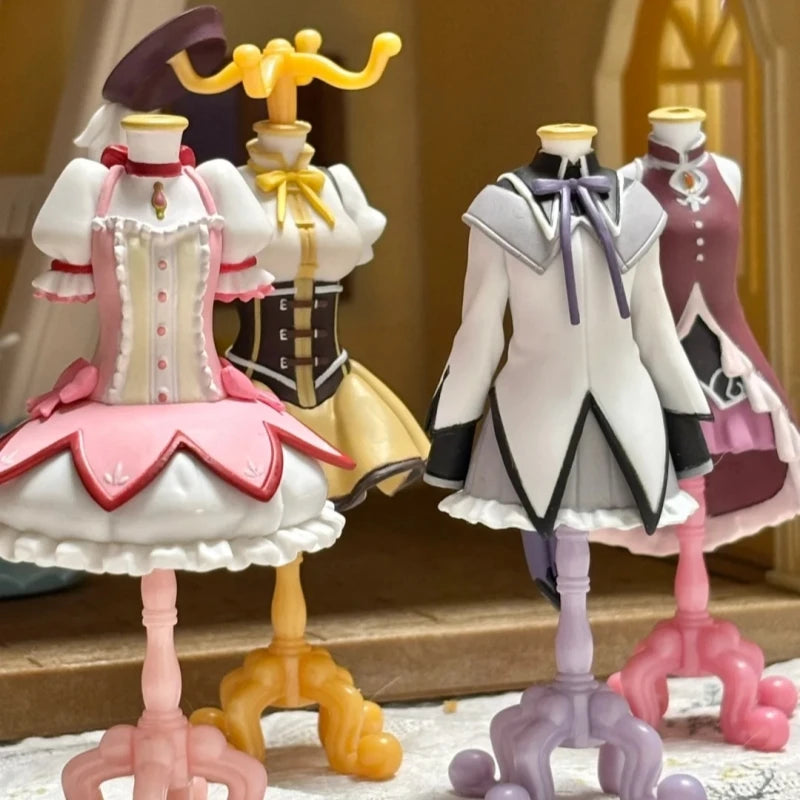 Genuine Bandai Mahou Shoujo Madoka Magika Anime Figure Model Kawaii Mini Clothes Hanger Shaped Desktop Decor Collect Toys Gifts