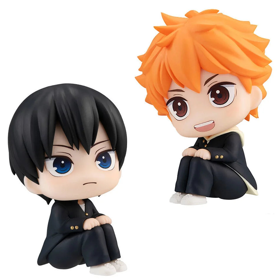 10cm Anime Haikyuu Figure Hinata Shoyo Tobio Kageyama 2pcs Set Action Figural Doll Toy Car Kawaii Decoration PVC Model Kids Gift