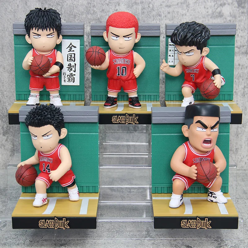 5pcs set Slam Dunk Anime FiguresSakuragi Hanamichi Rukawa Kaede Akagi Takenori Figurine PVC Statue Doll Figure Model Toys Gifts