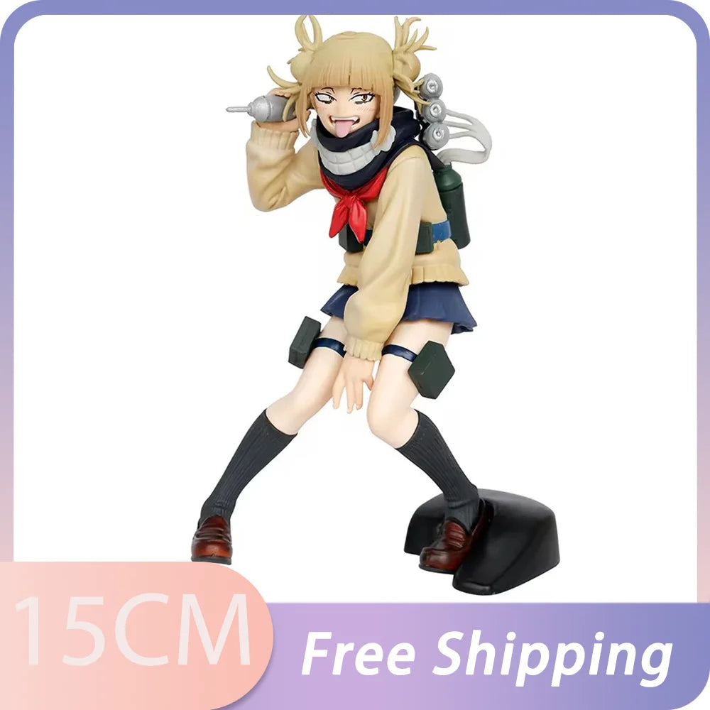 My Hero Academia Anime Character Peripheral Himiko Toga Cute Uniform Battle Version Figure Desktop Ornaments Model Toy Gift