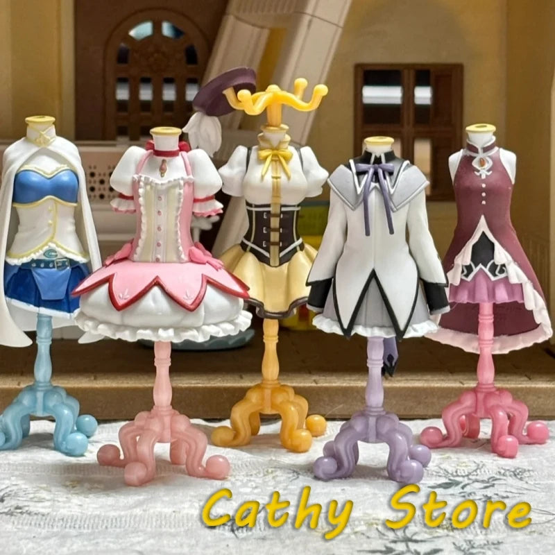 Genuine Bandai Mahou Shoujo Madoka Magika Anime Figure Model Kawaii Mini Clothes Hanger Shaped Desktop Decor Collect Toys Gifts