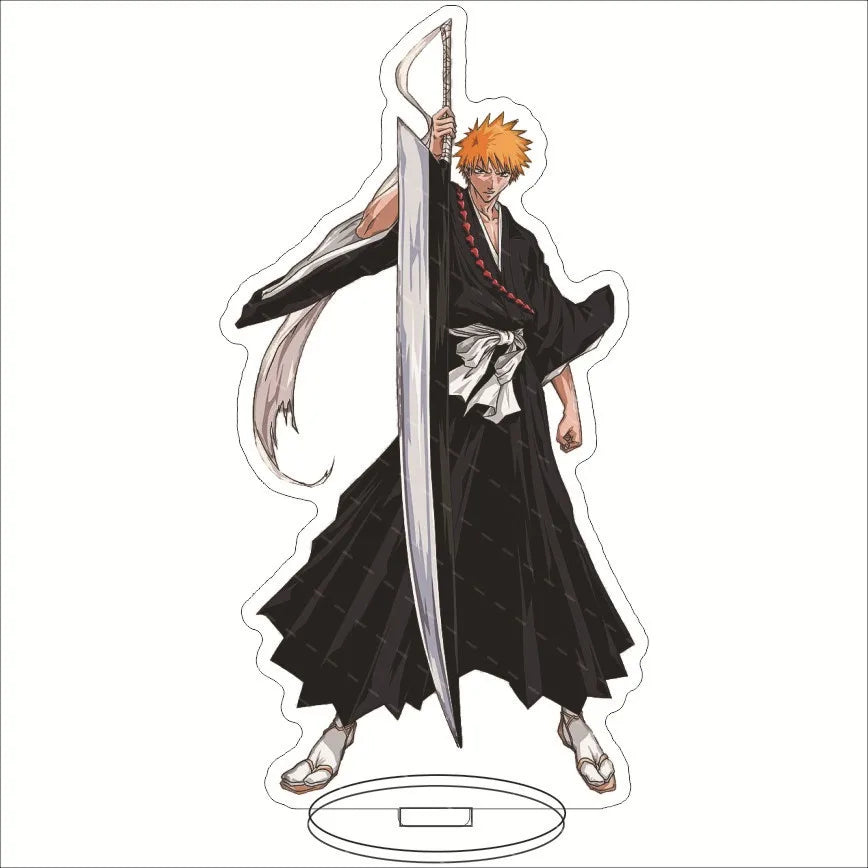 Anime BLEACH Acrylic Stand Manga Figures Kurosaki Ichigo Miniatures Figurines Garage Kits Model Toys GK Ornaments Decoration