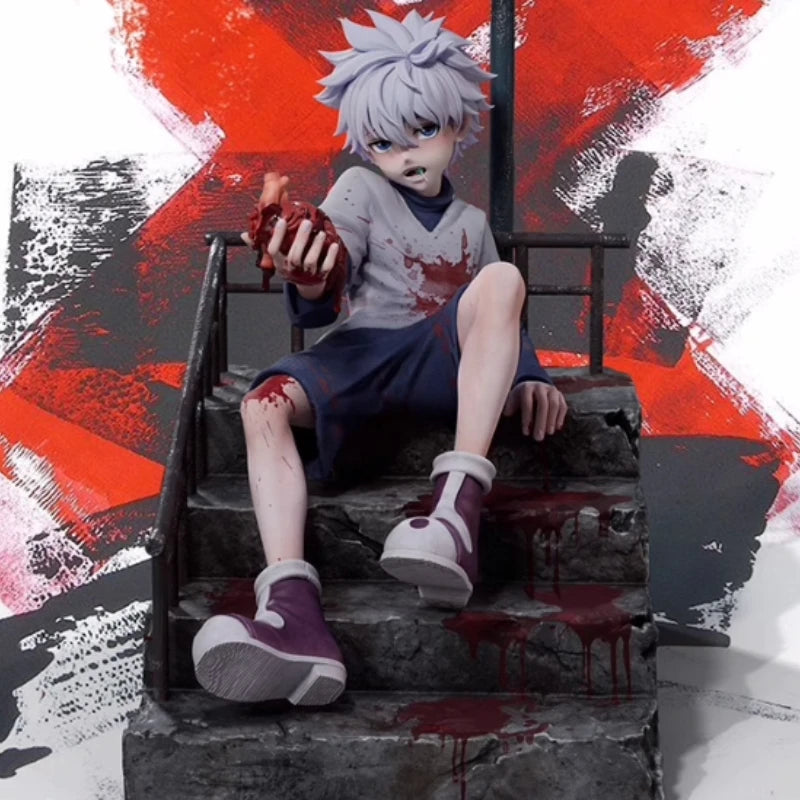 Hunter X Hunter Redstone Killua Zoldyck Anime Peripheral Anime Figure Desktop Ornament Statue Boy Collectibles Birthday Gift