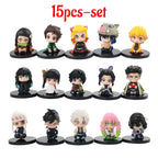 Q Posket Figure Wholesale Demon Slayer Mini Figurine 5Pcs 10Pcs 12Pcs 15Pcs Sets Kimetsu No Yaiba Small PVC Dolls Desktop Decora