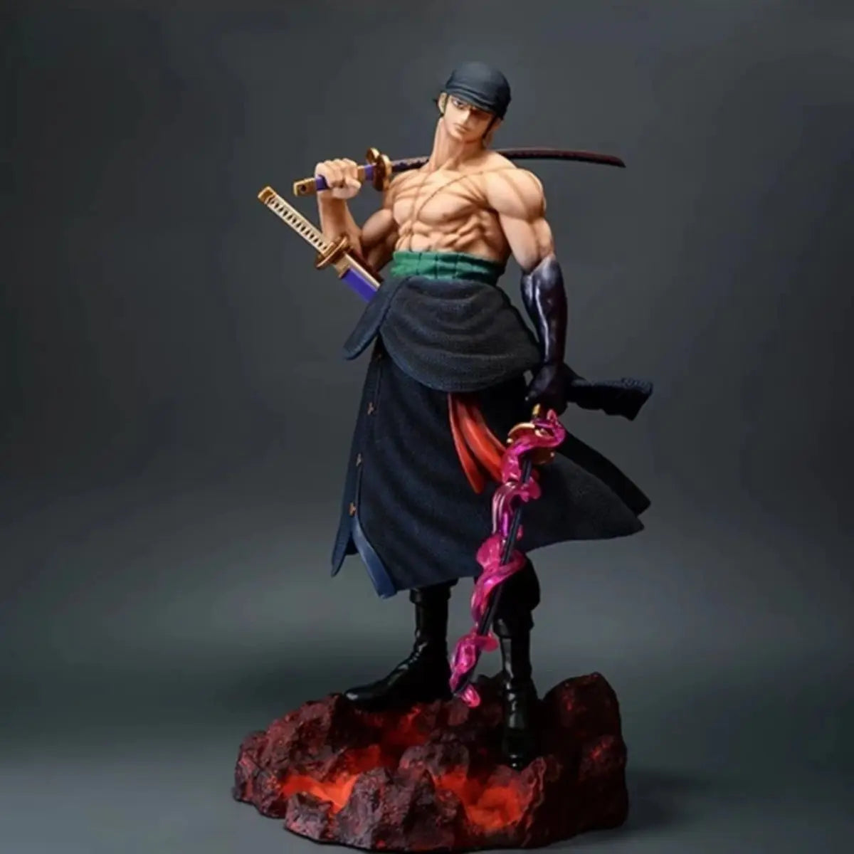 One Piece Anime Large 50cm Five-Headed Eagle Carrying Knife Domineering Zoro Collectible Statue Model Figure Ornament Gifts