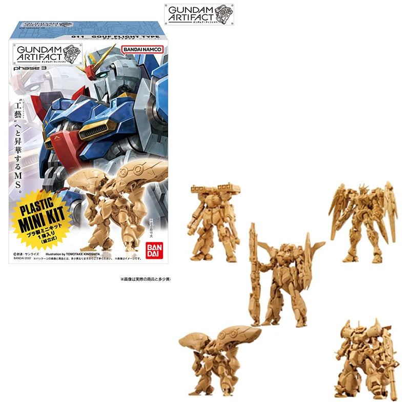 Fast Shipping Bandai Anime Shokugan GUNDAM ARTIFACT 01-05 Plastic Mini Set Zaku Wing MkII Original Model Toys Action Figure Kid