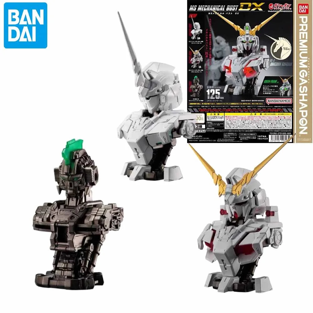 Bandai Genuine Gundam MS MECHANICAL BUST DX Gashapon Toys Anime Figures RX-0 Unicorn Gundam Assembly Model Decoration Gifts