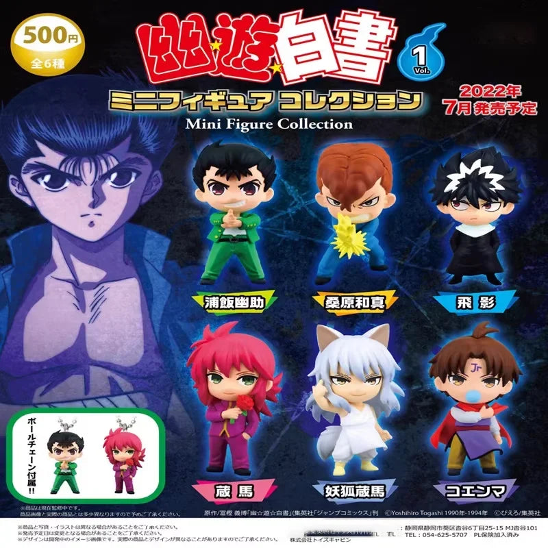 BANDAI Original YuYu Hakusho Gashapon Toys Yuusuke Urameshi Kurama Hiei Koenma Anime Action Figures Capsule Toys Kids Gift