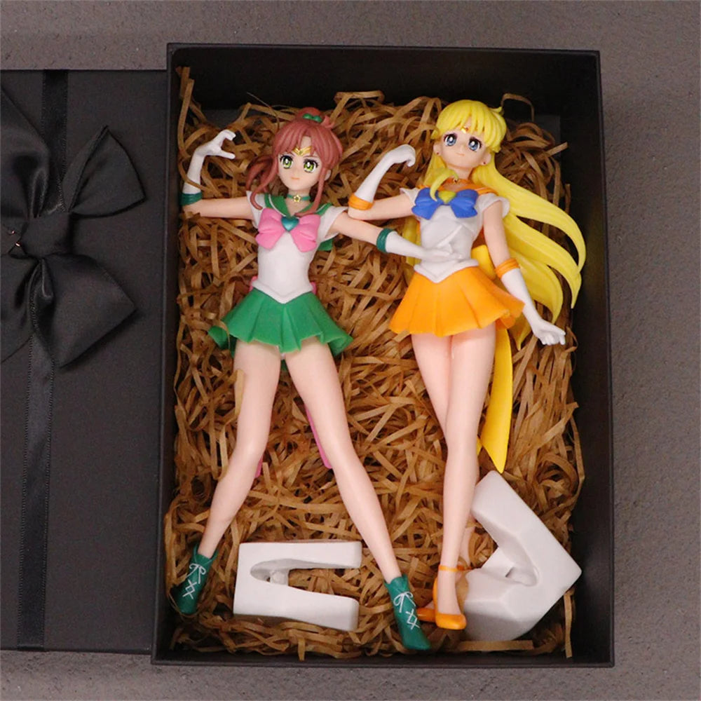 Cute Sailor Moon Anime Figure Kawaii Sailor Saturn Mars Mercury Jupiter Venus Action Figurine Collectible Kids Toys Model Gifts