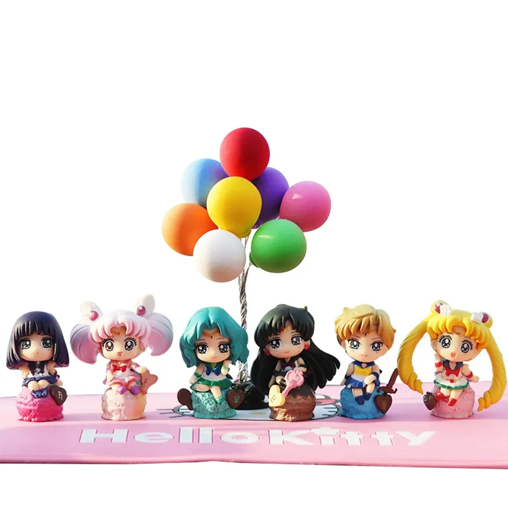Sailor Moon Animation Game Peripheral Toys Lovely Figure Model Car Desktop Decoration Sailor Moon Mercury Mars Jupiter Venus