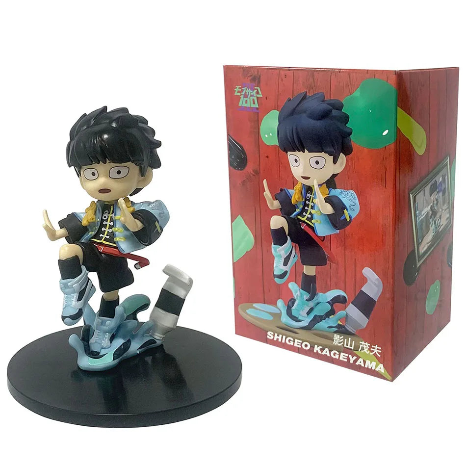 Mob Psycho 100 Anime Figures Gk Reigen Arataka Q Edition Kawaii Sitting Palm Series Model Doll Desktop Ornaments Collectible Toy