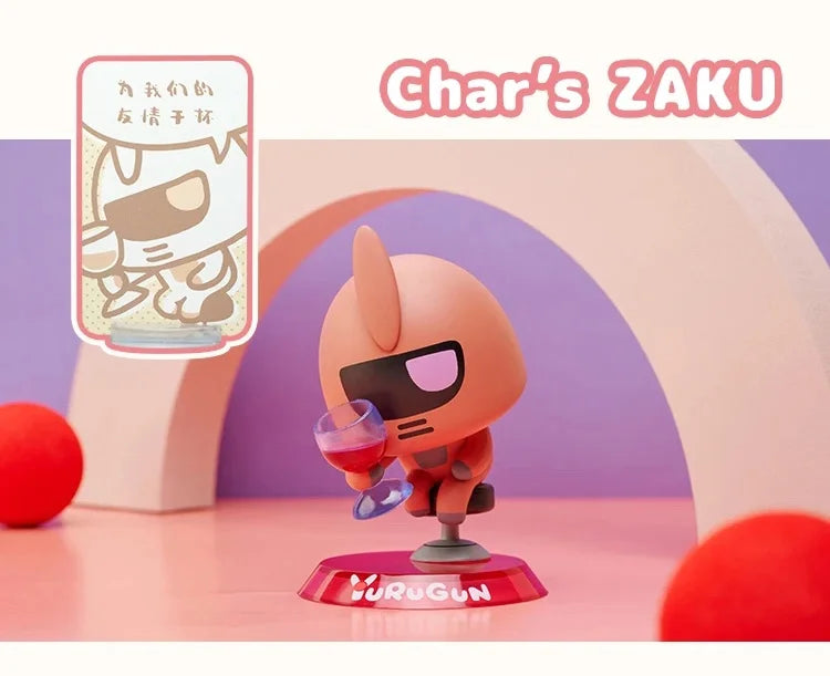 Bandai Gundam Action Figures Model YuRuGun ZAKU Char's ZAKU GM DOM SAZABI JUSTICE FREEDOM EX CASHAPON Q-version Gundam Original