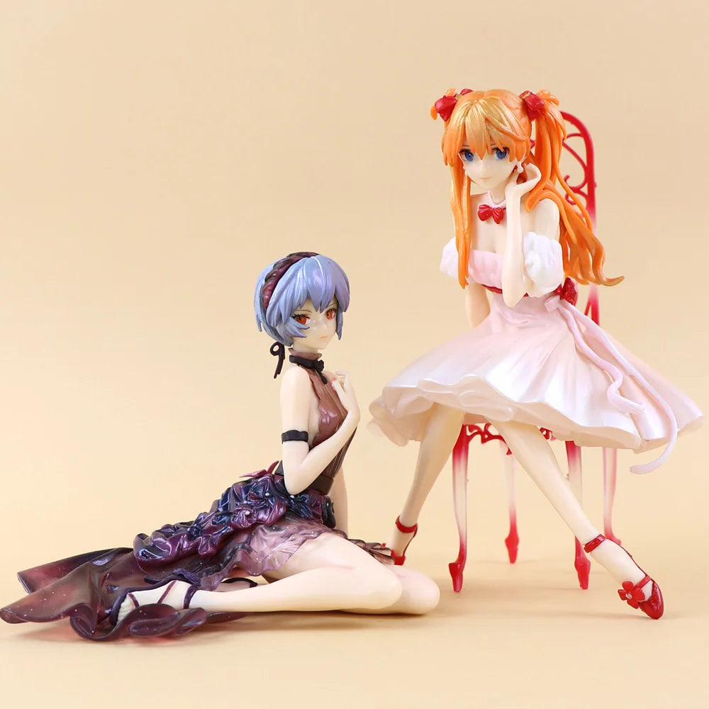 15cm Anime Shin Seiki Evangelion Souryuu Asuka Langley Figure Ayanami Rei 1/7 Whisper of Flower Ver Model Toy Gift Action Figure