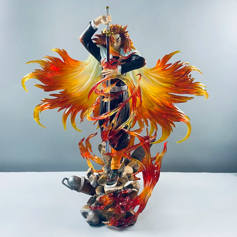 New Demon Slayer Anime Figure Rengoku Kyoujurou Figurines 30cm Pvc Model Anime Peripheral Character Model Decorate Boys Gifts