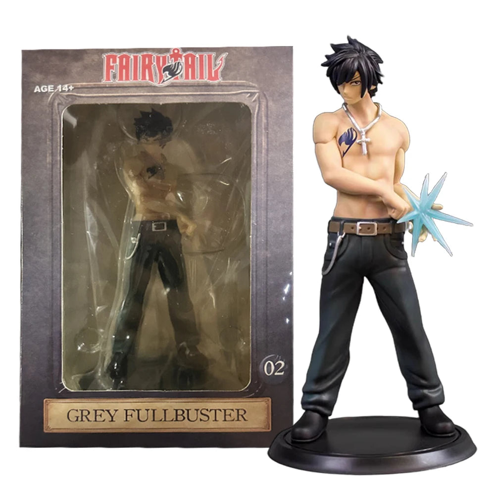 16CM Anime FAIRY TAIL Figure Gray Fullbuster Etherious Natsu Dragneel Set of Stand Posture Model Toy Doll Collection Gifts
