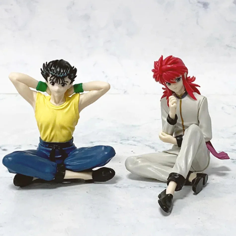 Figura de Anime YuYu Hakusho de 8cm, figura de acción de Urameshi Yusuke, figura de tapón de fideos Kurama, colección de PVC par