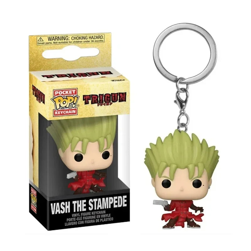 Funko POP Keychain Trigun Vash the Stampede PVC Vinyl Figures Model Dolls Toys for Children Birthday Gift Carvinal Collect Toy