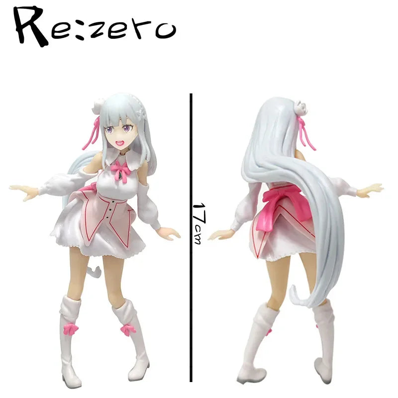 17cm Re:Life in A Different World From Zero Anime Peripherals Emilia Action Figure PVC Cute Doll Figurine Children's Toys Gifts