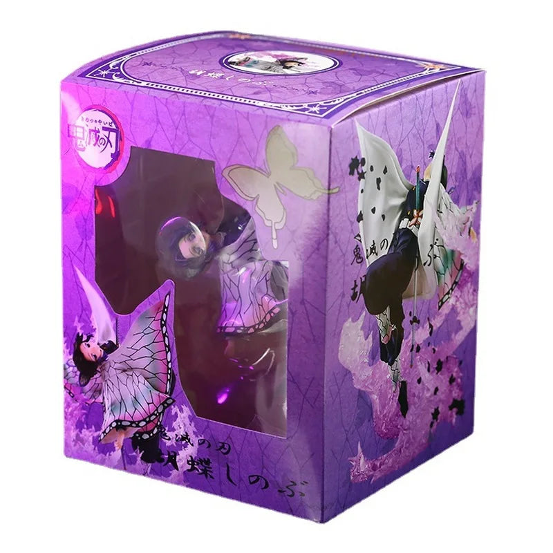 20cm Demon Slayer Kochou Shinobu Butterfly Dance Anime Figure Model Statue Boys Collection Desktop Decoration Ornament Toys Gift