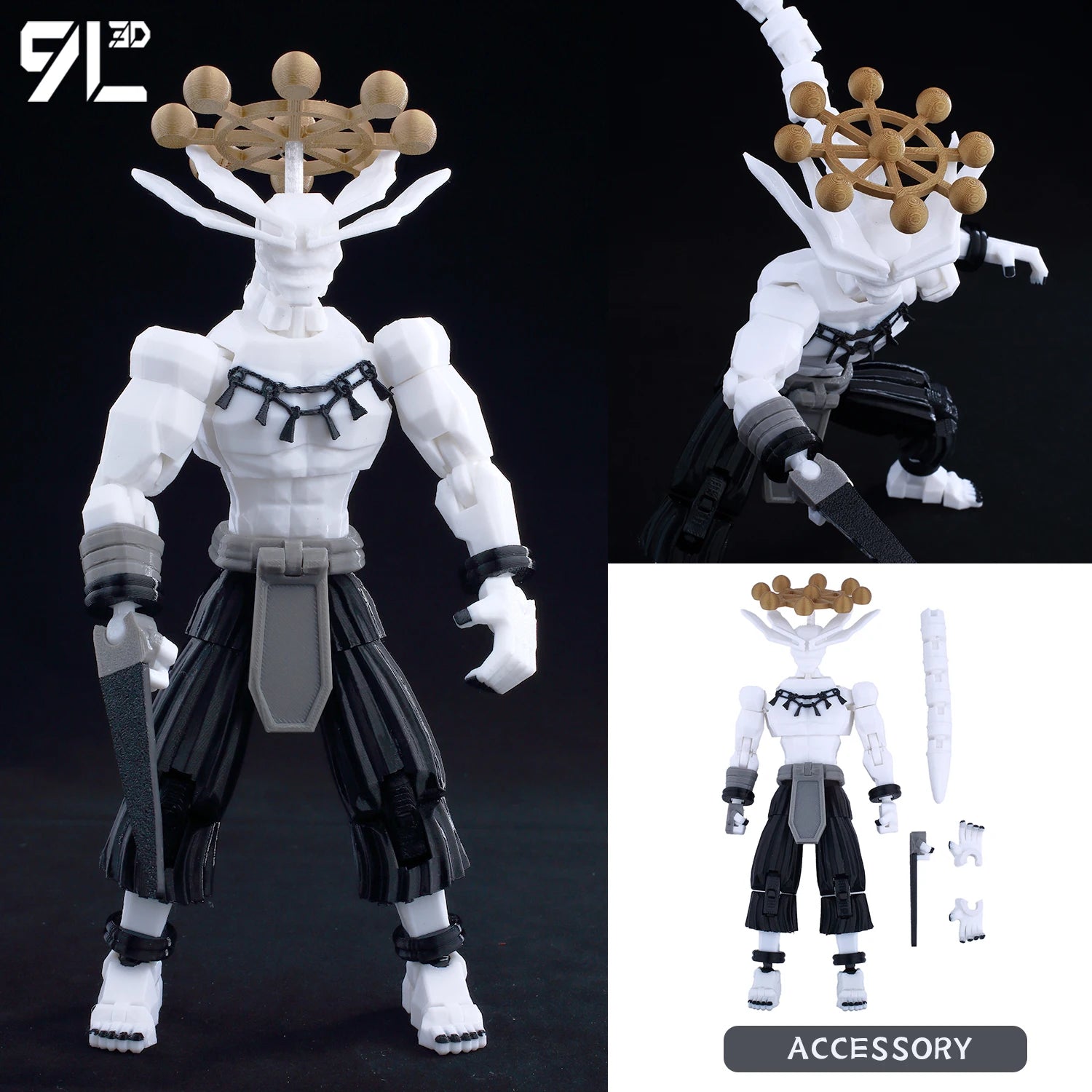 9L3D Printed Jujutsu Kaisen Mahoraga Figure Dummy13 Lucky13 Multi-Jointed Poseable Anime Model Collectible Toy Gift