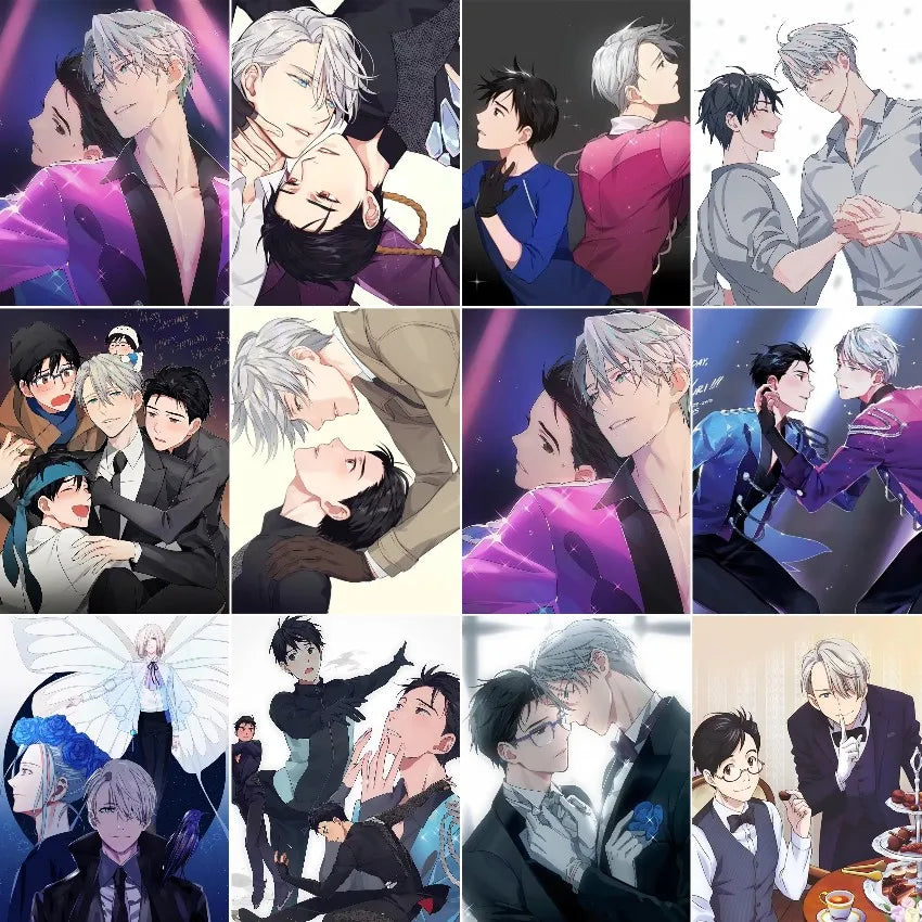 Victor Nikiforov Katsushige Yuuri diamond Painting Anime Wall Art  for Yuri on Ice Fans Home Decor Stylish Wall Decor