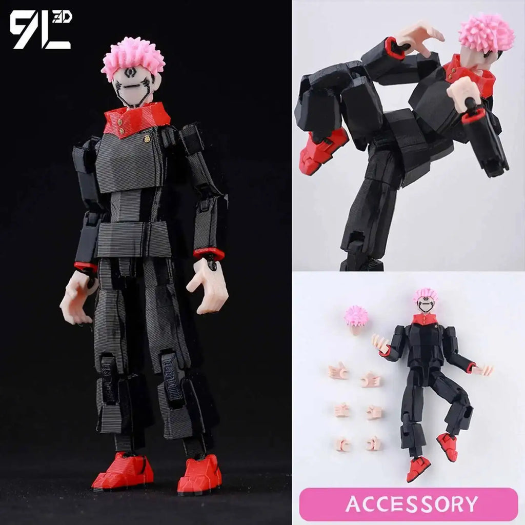 9L3D Printed Dummy13 T13 In Stock Ready to Ship Jujutsu Kaisen Grey Robe Sukuna Figure Anime Articulated Model Stress-Relief Toy
