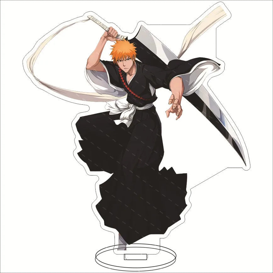 Anime BLEACH Acrylic Stand Manga Figures Kurosaki Ichigo Miniatures Figurines Garage Kits Model Toys GK Ornaments Decoration