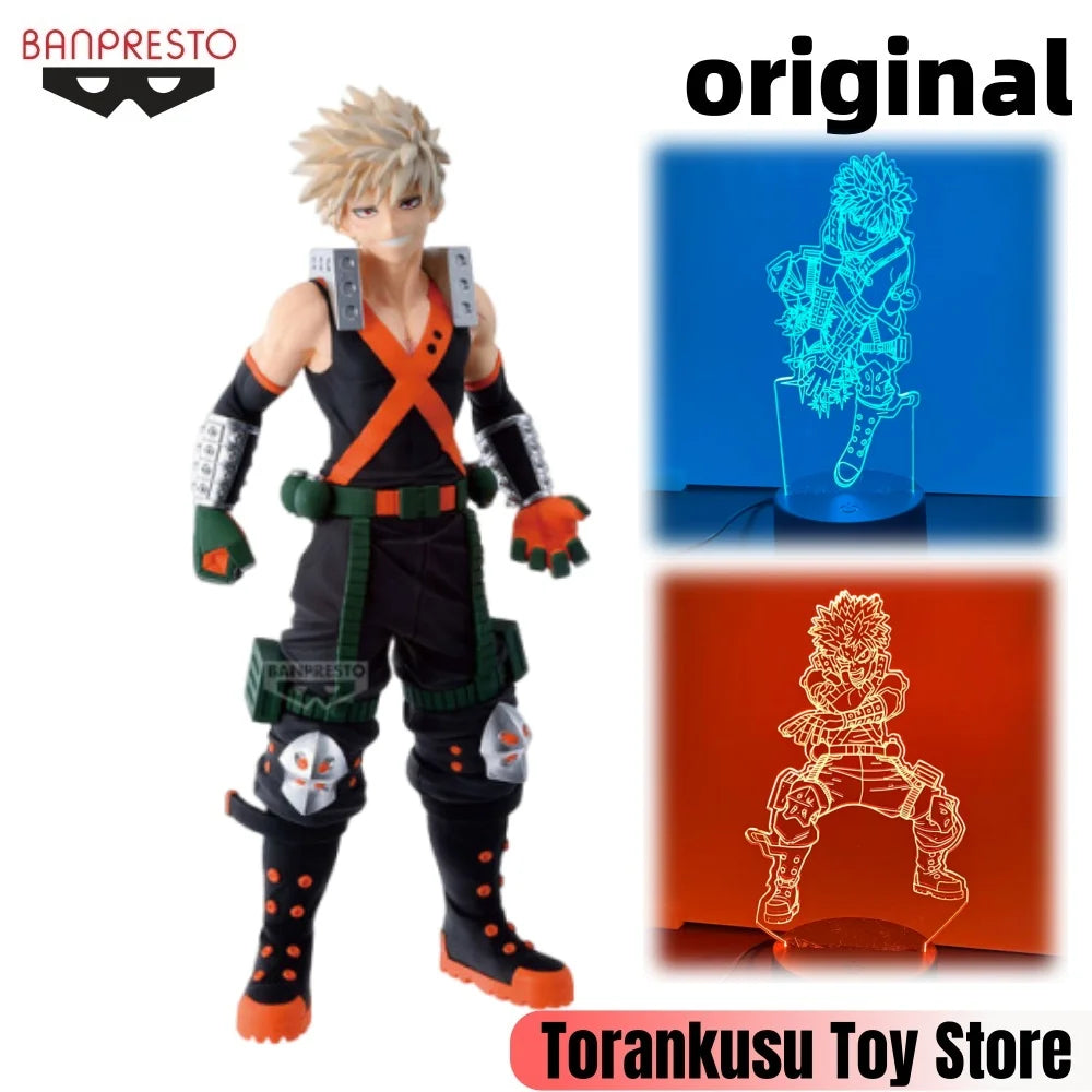 BANPRESTO My Hero Academia Anime Bakugo Katsuki 3d lamp Action Figures Model Figurine Original Figuarts Decoration Collection