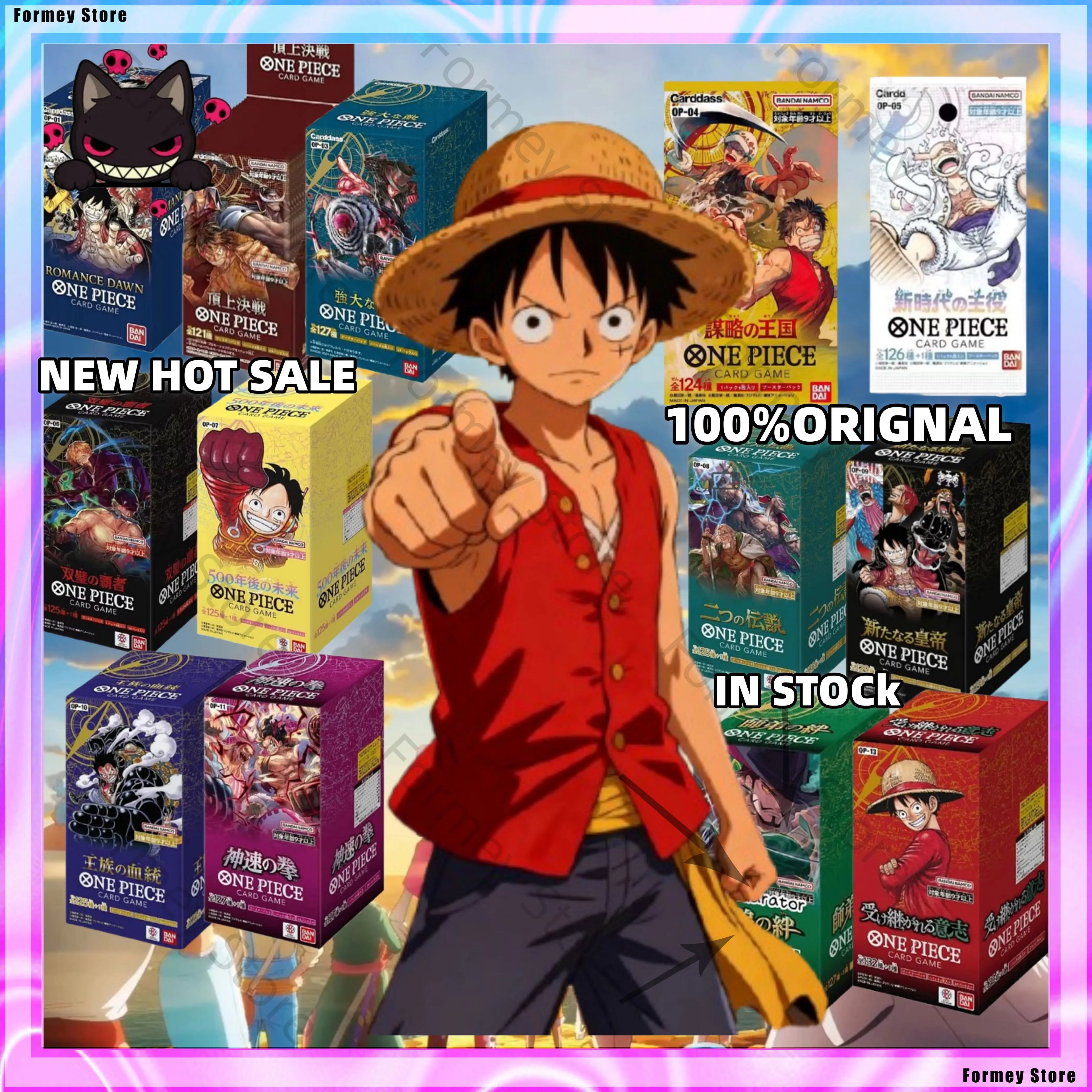 In Stock Bandai Original One Piece Anime Card OPCG OP01-OP13 EB02 EB03 Full Set Box Anime Manga TCG Cards for Collectors Gifts