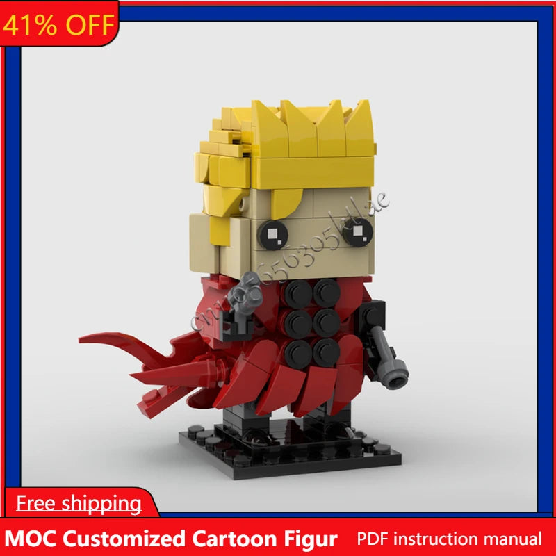 203PCS MOC Famous Animation Figures Trigun Brickheaded Models Sets DIY Creative Bricks Assembly Toy Kids Gift Collection Display