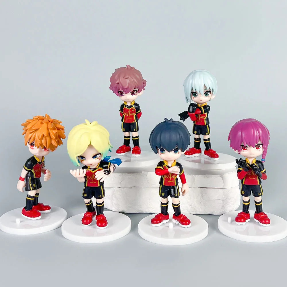 6pcs/set BLUE LOCK Figure Model Toys About 8 cm Isagi Bachira Chigiri Ness Hiori Nagi Reo Kaiser